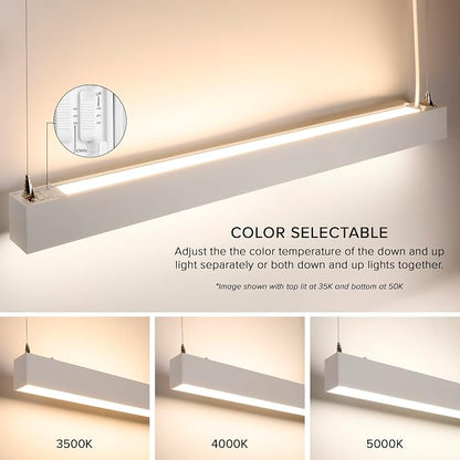 Maxxima 4 ft. LED Linear Light, Up and Down Adjustable Light Output, 3 CCT - Image 6