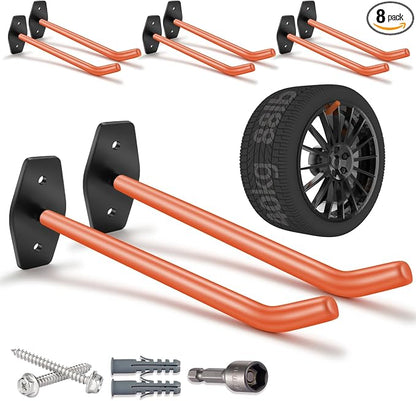 8 PCS Garage Hooks Heavy Duty Wall Mount, Tire Storage System by SunVFaFa