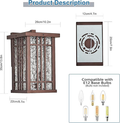 2-Light Outdoor Wall Light E26 Base Metal Frame - Image 2