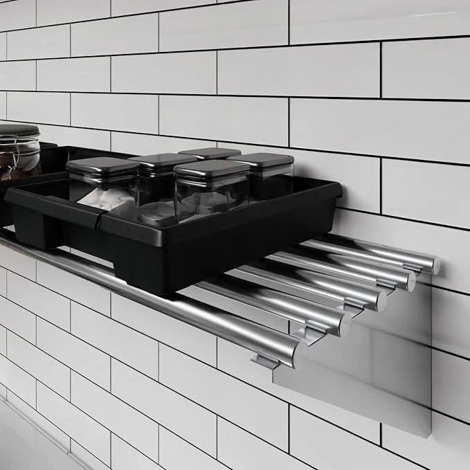 AmGood 14 in. x 48 in. NSF Stainless Steel Tubular Wall Shelf | Heavy-Duty - Image 6