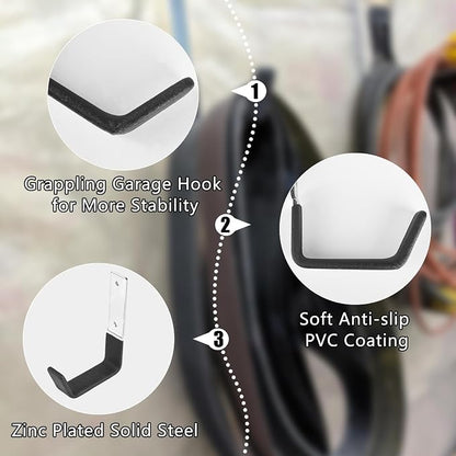 AccEncyc Heavy Duty Garage Hooks, 50lb Weight Capacity, - Image 4
