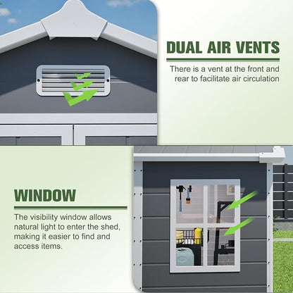 6x6 Resin Outdoor Storage Shed Kit-Perfect to Store Patio Furniture, Garden - Image 7