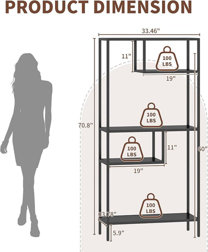 Metal Storage Shelving Unit, Decorative Geometric Bookcase, Modern Freestanding - Image 2