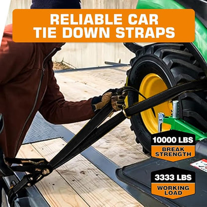 Kingfun Car Tie Down Straps for Trailers 4 Pack– Heavy Duty 2" x 120" Trailer - Image 5