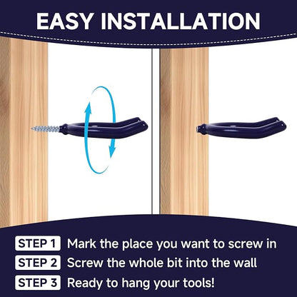 12 Pack Garage Storage System Steel U Hooks - Image 7