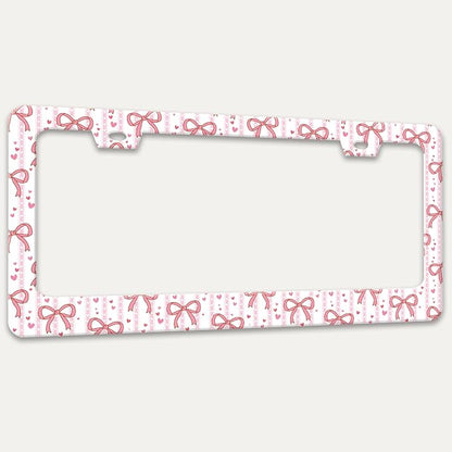Pink Bow License Plate Frame Cute Bow License Plate Holders Funny Stainless - Image 7