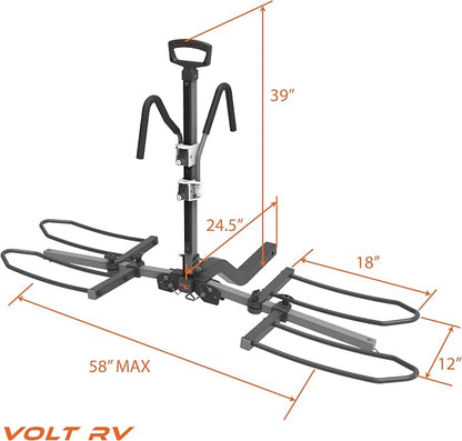 HYPERAX Volt RV -RV Approved Hitch Mounted 2 E Bike Rack Carrier - Image 7