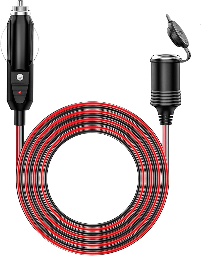 KEWIG 12/24V Car Cigarette Lighter Extension Cord - 13FT Cigarette Lighter Plug by KEWIG