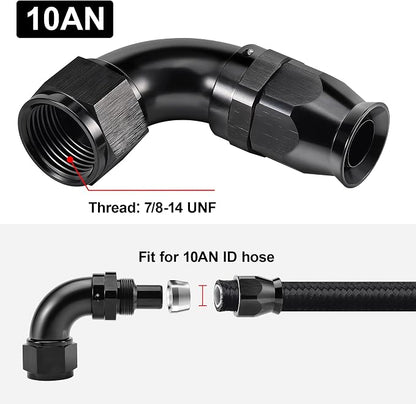 EVIL ENERGY 10AN 90 Degree PTFE One Piece Full Flow End Hose Fitting Aluminum - Image 4