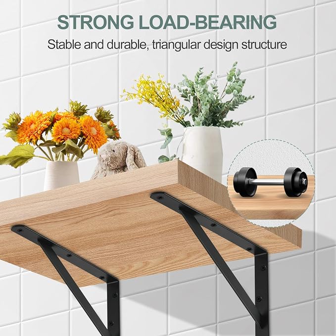 24 Pack L10 x H 8" Black Heavy Duty Shelf Brackets - Image 3