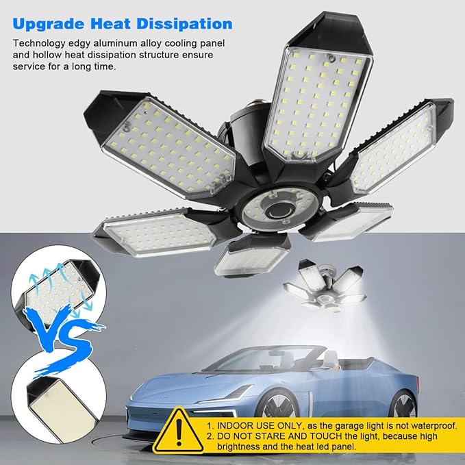LED Garage Light - 160W LED Garage Ceiling Lights 16000LM Super Bright Garage - Image 4