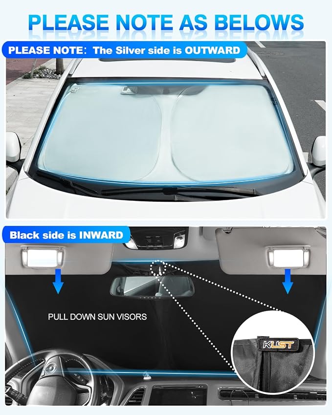 KUST Windshield Sun Shade for 2007–2012 Dodge Caliber Window Shade Sun Visor - Image 3