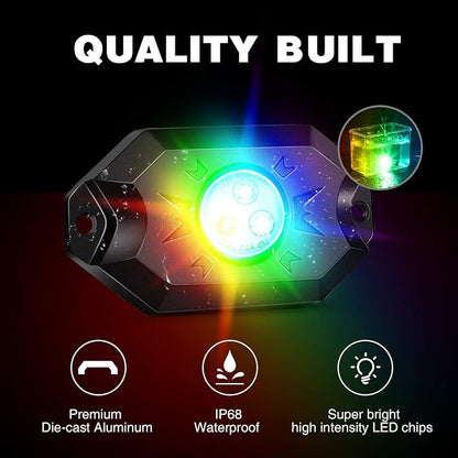 Nilight RGB LED Rock Lights Kit 8 pods Underglow Neon Multicolor - Image 5