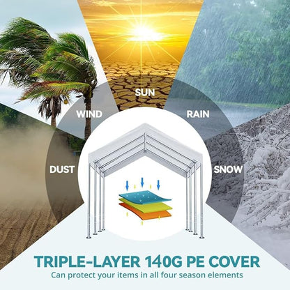 10' x20' Upgraded Carport Replacement Canopy Cover - Image 6