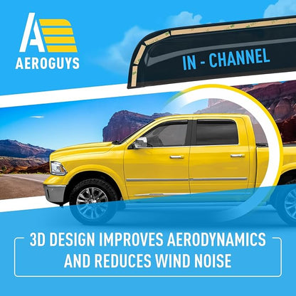 Extra Durable Window Deflectors in-Channel Window Visors Rain Guards Fit - Image 5
