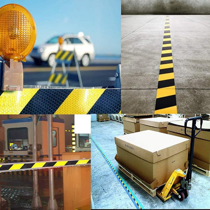 Waterproof Reflective Safety Tape Roll 2"X150' Yellow Black Striped Floor - Image 8