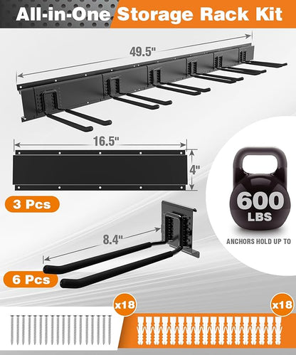 Garage Tool Organizer Wall Mount, 49.5 Inch Garage Organization and Storage - Image 2