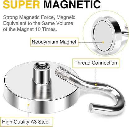 DIYMAG Magnetic Hooks, 110 lb Heavy Duty Strong Magnet - Image 4