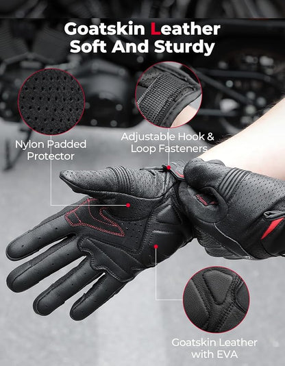 KEMIMOTO Sheepskin Leather Motorcycle Gloves - Image 5