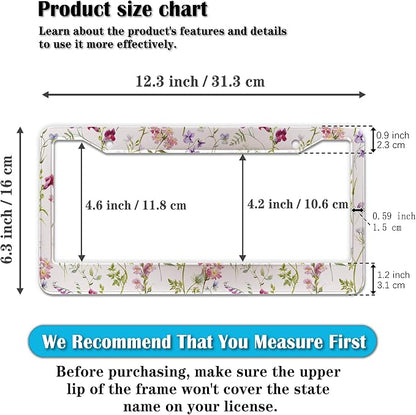 License Plate Cover Multicolor License Plate Frames Folk Flower Hippie Boho - Image 2