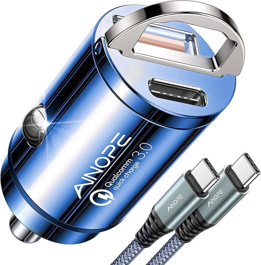 AINOPE 90W Super Fast Car Charger, Invisible USB C 45W Car Charger Fast by AINOPE10yearsforphoneaccessories