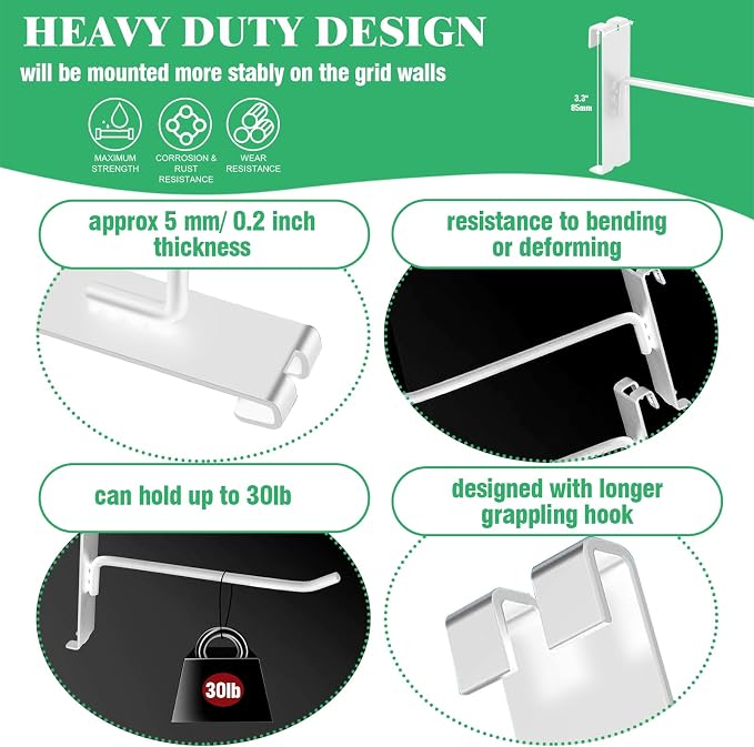40Pcs 10" Gridwall Display Hooks Assortment Set, Wire Diameter 5mm/ 0.2” - Image 4