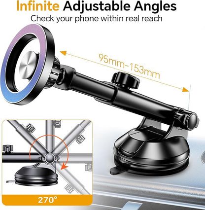 for MagSafe Car Mount【 Windshield + Vent + Dash 】 Magnetic Phone Holder - Image 3