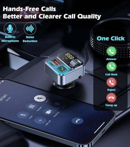 KAIY FM Transmitter Bluetooth Car Adapter, Car Radio Bluetooth Transmitter - Image 4