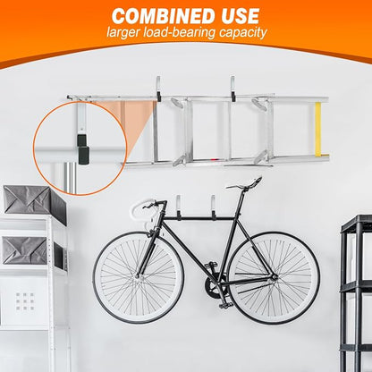 Ladder Hangers for Garage Wall Garage Hooks Heavy Duty Wall Hooks Set of 4 Tool - Image 5