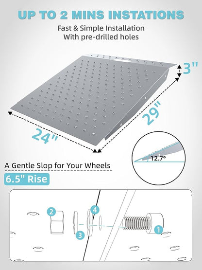 Shed Ramp 1PC, Loading Ramp for Riding Mower, 750 lbs Capacity, Shed Storage - Image 3