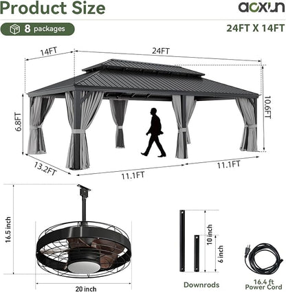 Aoxun 14' X 24' Hardtop Gazebo - Image 3