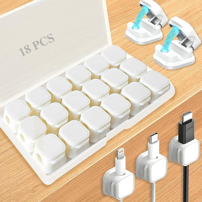18 Pack Cord Organizer Holder, Magnetic Cable Clips Management, Easy Strong by Unknown