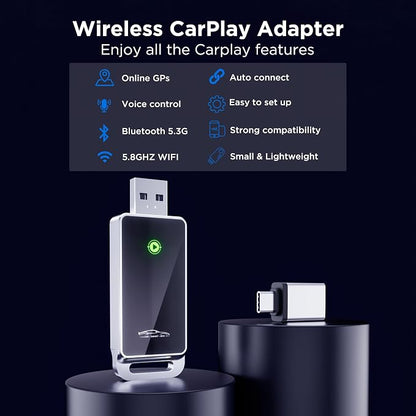 Wireless CarPlay Adapter 2024 Upgrade, Plug and Play, No Latency, Converts - Image 2