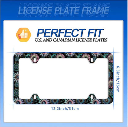 Mandala Flower License Plate Frame License Plate Stainless Steel Parts Funny - Image 7