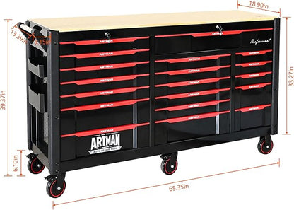 66-Inch Rolling Tool Chest and Workbench - Image 3