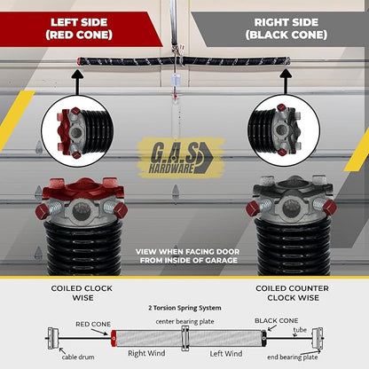 Garage Door Torsion Springs 243x2x32 Includes 1” Steel Bearing, and Winding Bars - Image 2