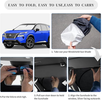 Sun Shade Sunshade for Nissan Rogue Windshield Cover, 4-Layer Front Window - Image 6