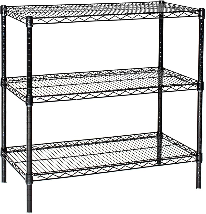 Omega 18" Deep x 42" Wide x 36" High 3 Tier Black Starter Shelving Unit by OmegaProductsCorporation