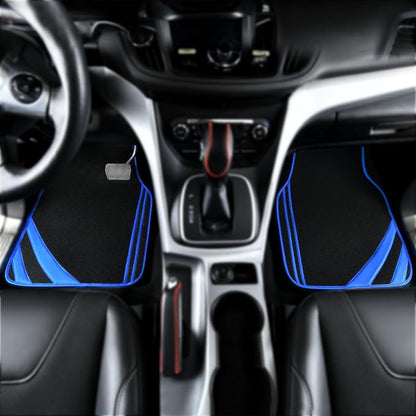 CAR PASS Faux Leather Car Mats Blue Edge Waterproof Car Floor Mats Car Carpet - Image 3