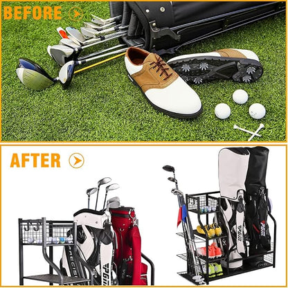 SNAIL Golf Bag Garage Storage Organizer Extra Large Size Golf Bag Rack Stand - Image 6