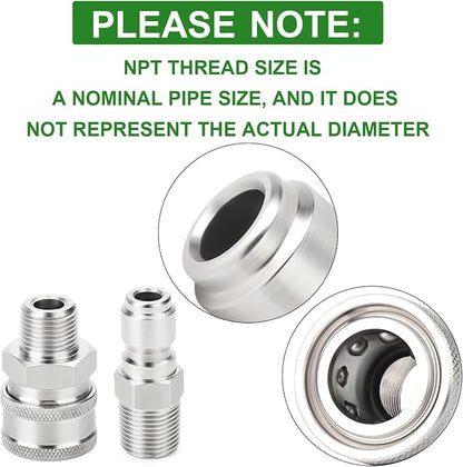 TAISHER 12PCS 304 Stainless Steel Pressure Washer Adapter Kit, Quick Connect - Image 3