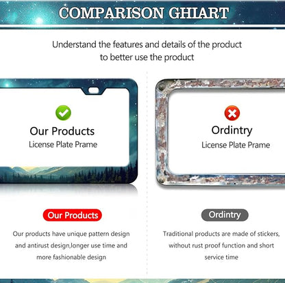 Starry Sky Mountain License Plate Frames - Image 4