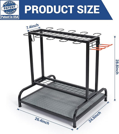 Garden Tool Organizer, Yard Tools Rack Holds 55 Long-Handled Tools/Rakes/Brooms - Image 7