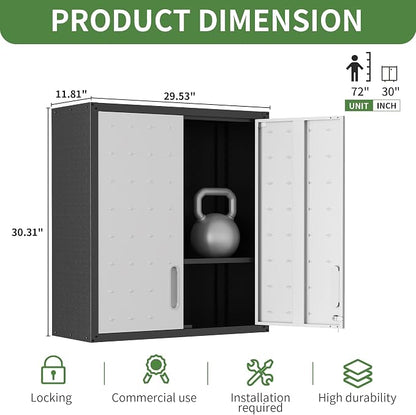 Metal Tool Cabinet, Garage Storage Cabinet System, Wall Cabinet & Locking - Image 4