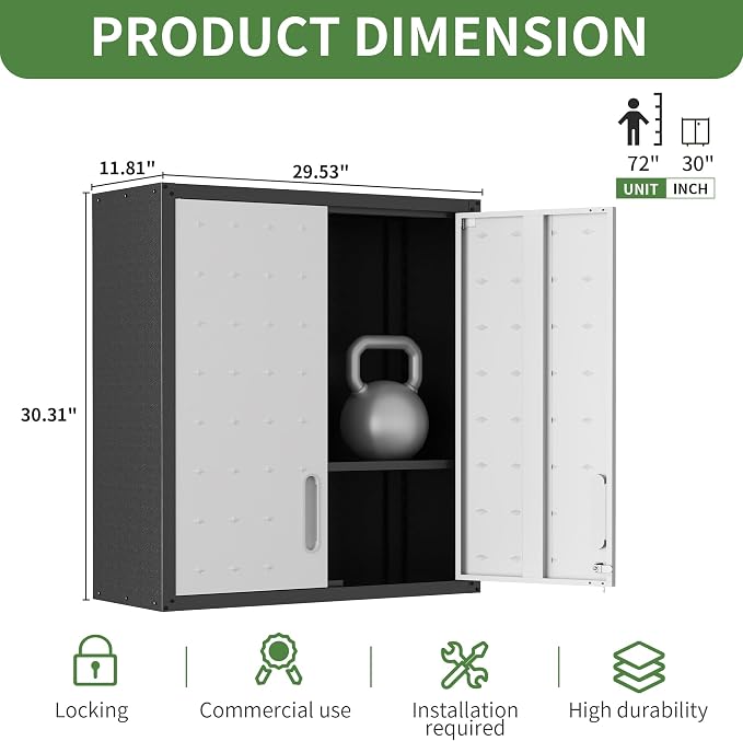 Garage Wall Cabinet, Metal Wall Cabinet - Image 3