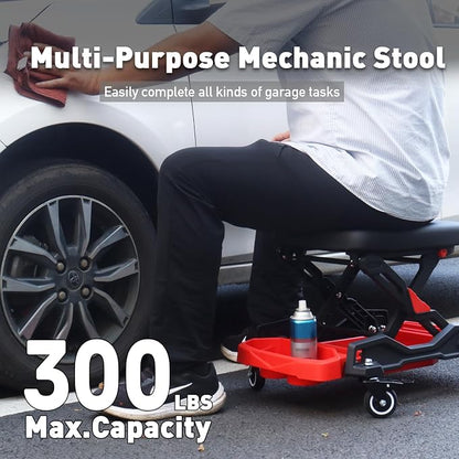 Automotive Creeper Seat with Rolling Wheels, 300 LBS Capacity Mechanic Stool - Image 3
