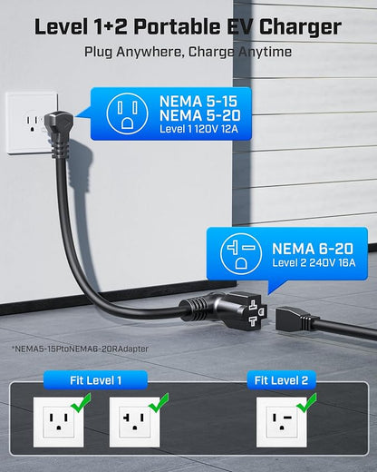 2025 Upgraded Level 1&2 Tesla Charger, 8-16A Adjustable Current, Timer & Smart - Image 6