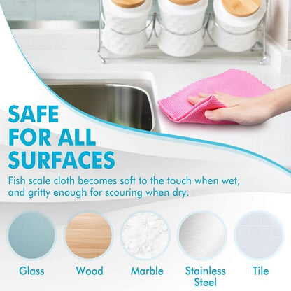 Easy Clean Fish Scale Nanoscale Dish Cloths, Streak Free Miracle Microfiber - Image 6