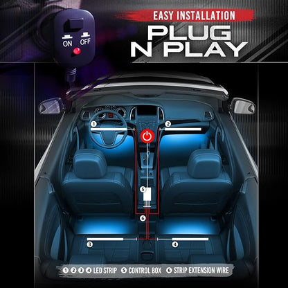 OPT7 Aura Double Row Car LED Lights Interior - Image 3