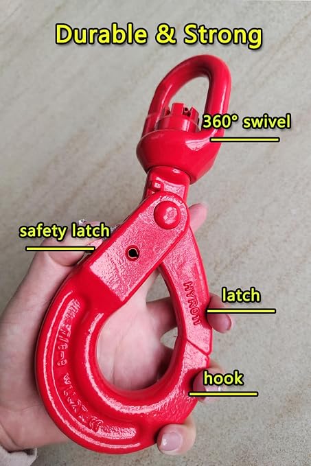 Swivel Self-Locking Hook 17636 lbs Heavy Duty Swivel Lifting Hook Swivel - Image 6